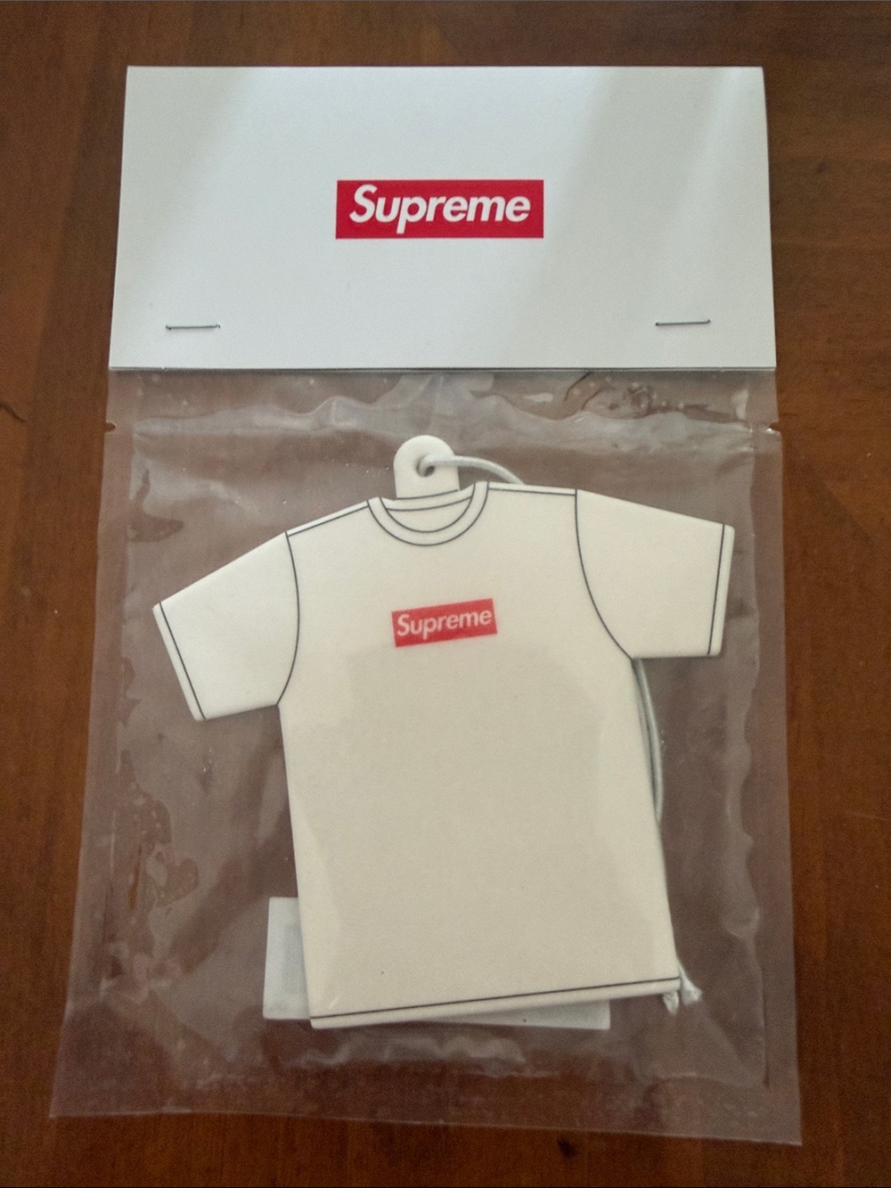 Supreme White T-Shirt Shaped Air Freshener with Red Box Logo car